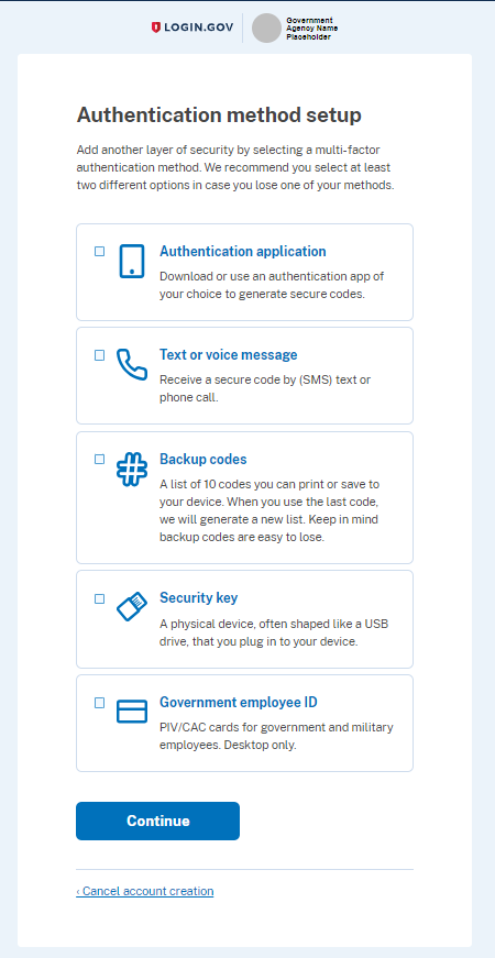 Figure 5: Authentication methods