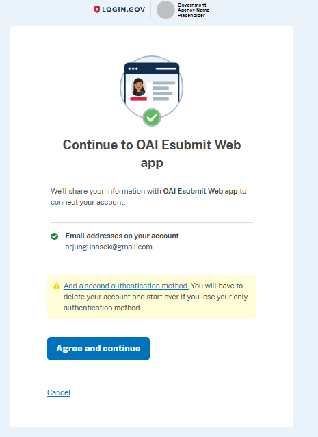 Figure 5: Confirmation of Cellphone to Add login gov account