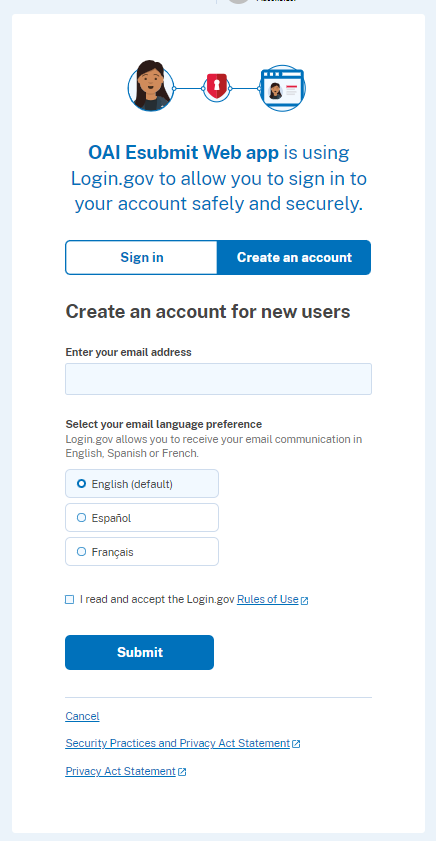 Figure 2: Create account Page