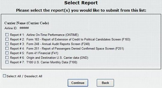 Figure 12: Select Report
